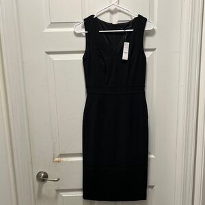 White House Black Market Classic Black Midi Dress